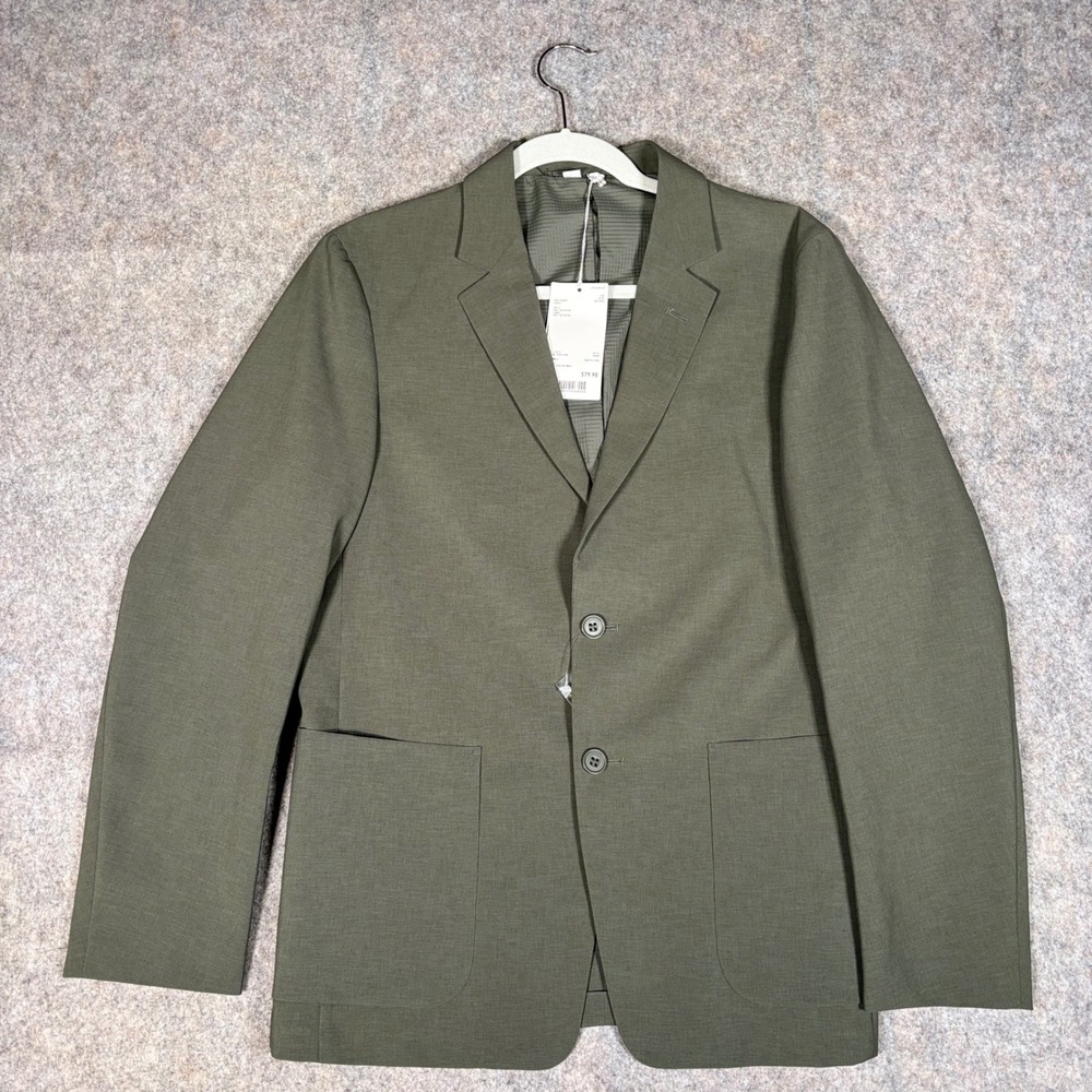 Uniqlo U Lightweight Jacket Mens S Olive Blazer 311-195213 Lemaire Tech NWT